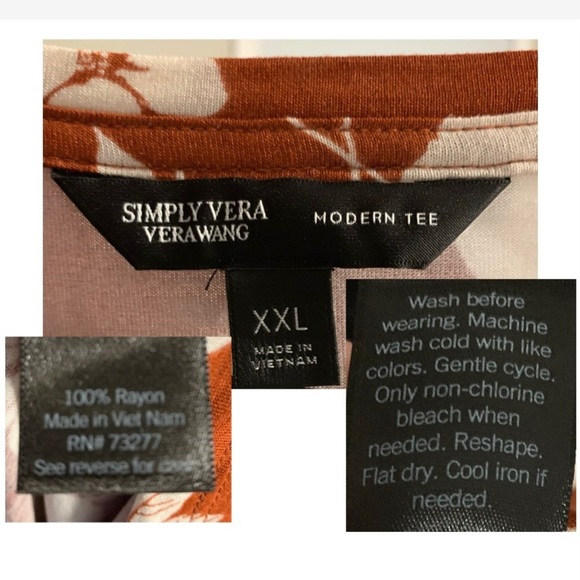 NWT Simply Vera Vera Wang Print Relaxed Fit Tee - Picture 3 of 5